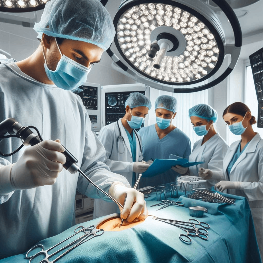 복강경 수술 중인 의사 한 명.png
